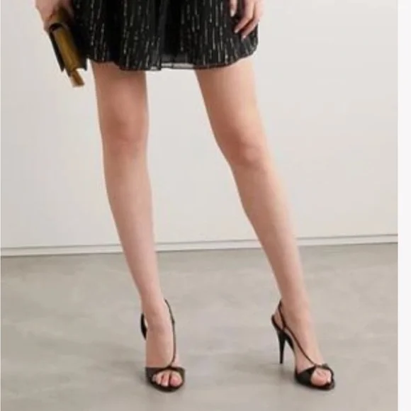 Saint Laurent, Anouk Patent Leather Slingback Sandals - Picture 4 of 15